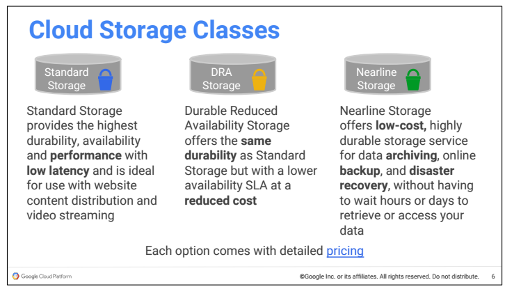 Cloud Storage Classes