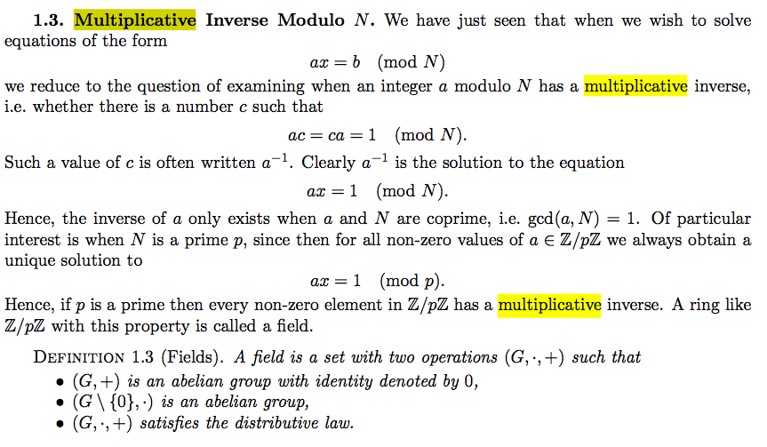 multiplicative inverse 1